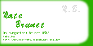 mate brunet business card